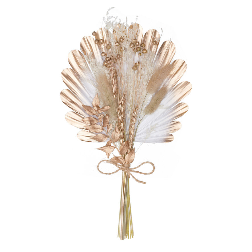 Dried Shell Palm Bouquet (Gold & White)