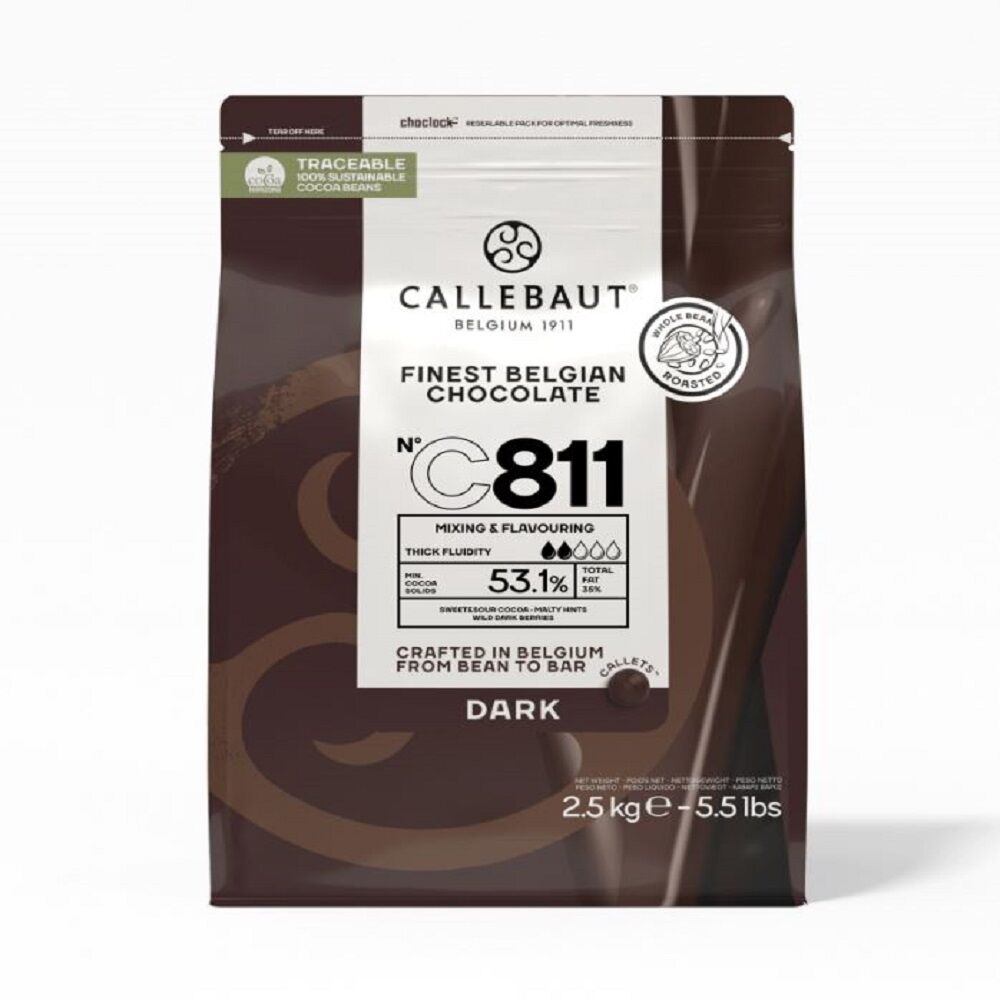 Callebaut Dark C811 - Chocolate Callets (53.1% Cocoa)