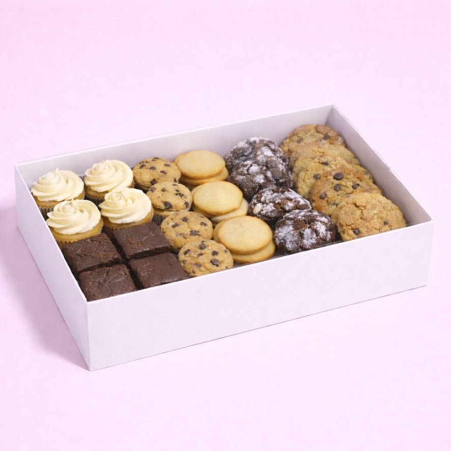 The Baked Studio – Deluxe Treat & Cookie Boxes with Clear Lid - White (Pack of 5)