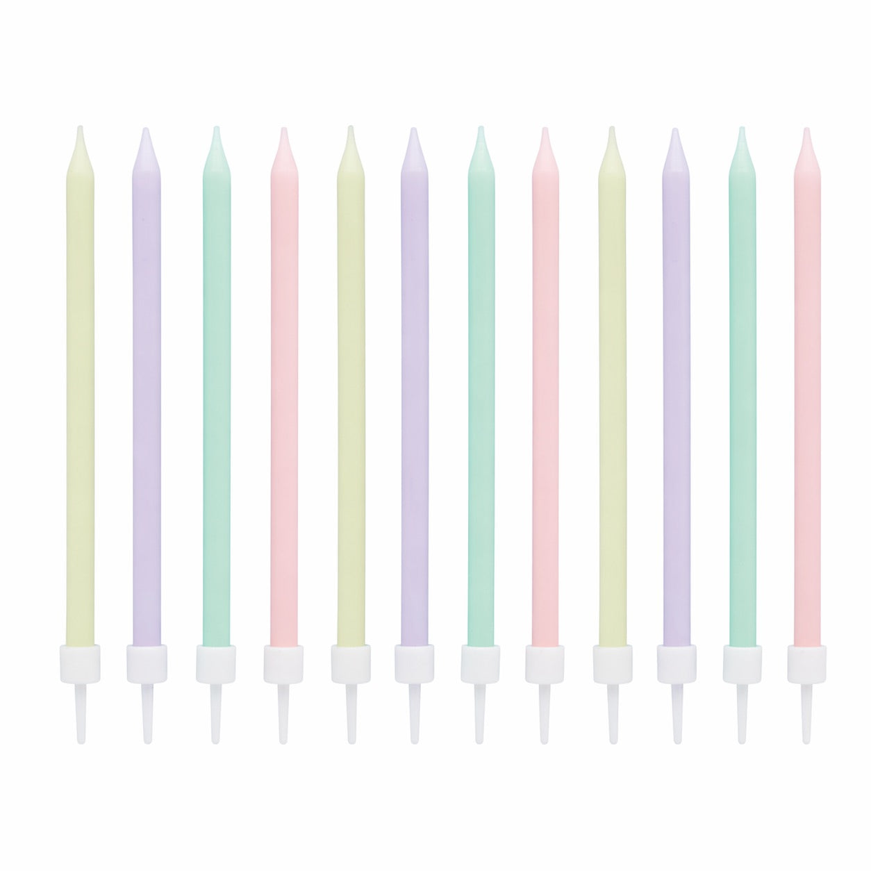 Pastel Tall Skinny Wax Candles - Pack of 12