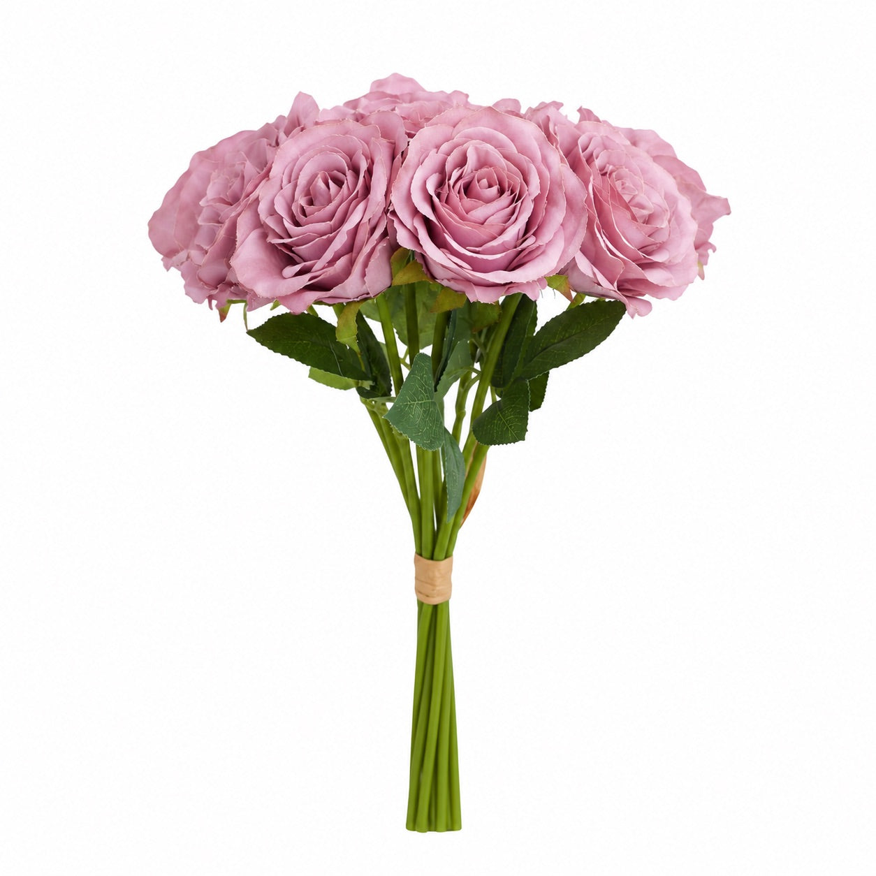 Artificial Silk Classic Rose Bouquet (Vintage Mauve)