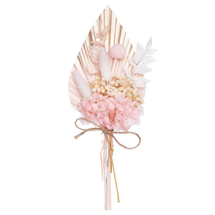 Dried Palm Spear Bouquet (Gold, Pink & White)