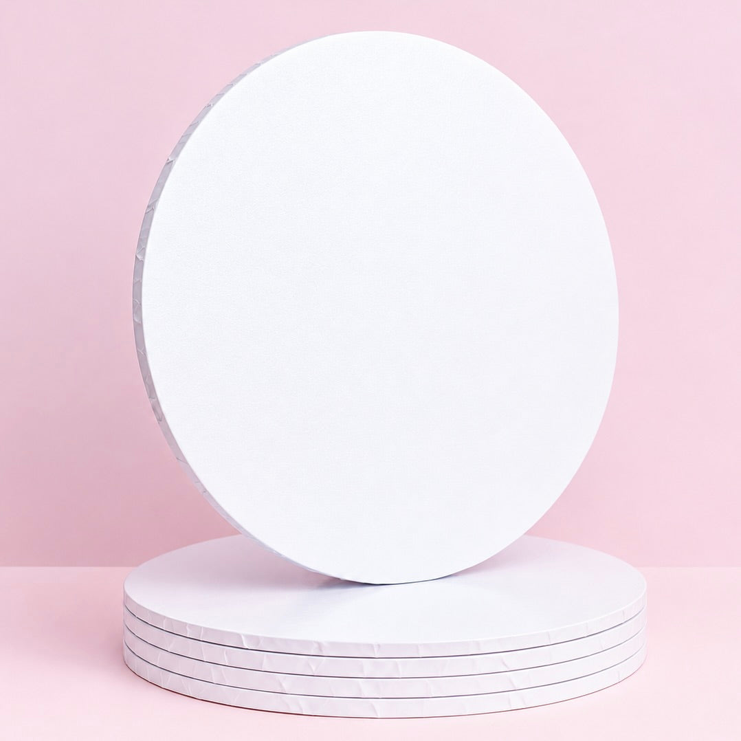 6mm Matte White Round Masonite Cake Boards – Pack of 5