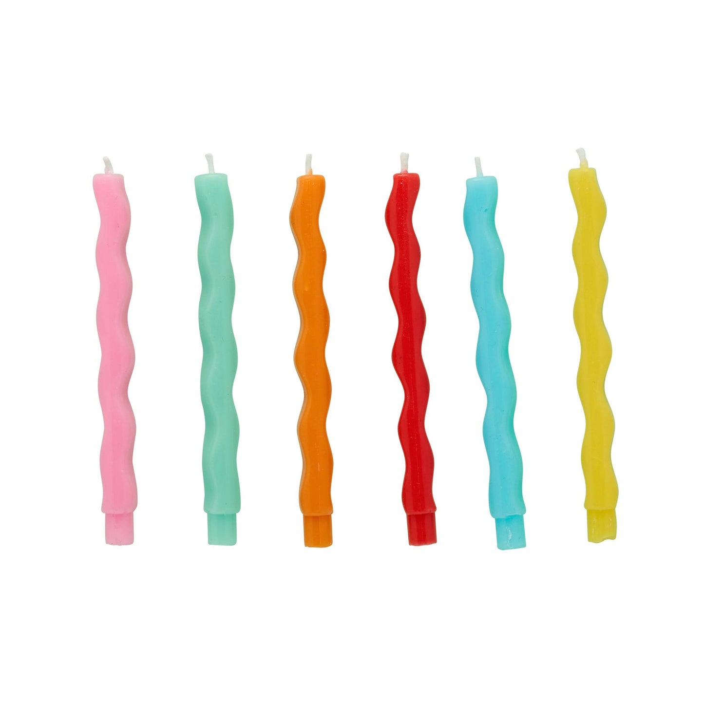 Bright Wavy Wax Candles - Pack of 12
