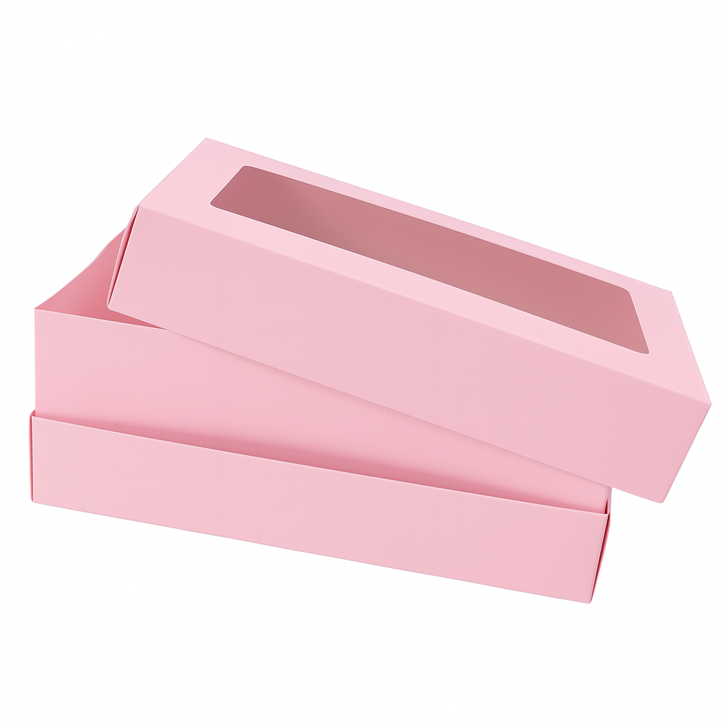 Pink Tall Cupcake Boxes with Extension Piece – Pack of 5 (6 Holes)