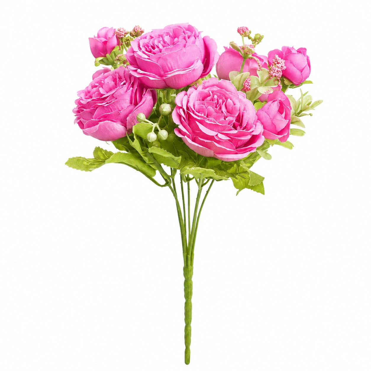 Artificial Silk Peony & Tea Rose Bouquet (Pretty Rose)