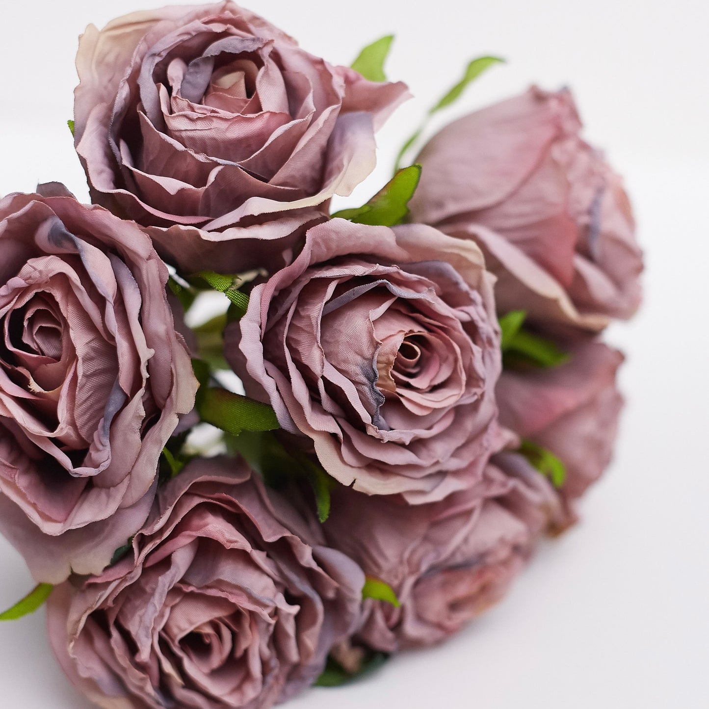 Dried Touch 7-Piece Rose Stem Bouquet – Vintage Mauve