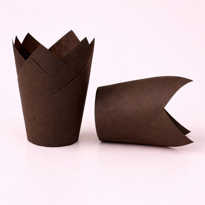 Tulip Cupcake Liners – 50 Pack (Brown)