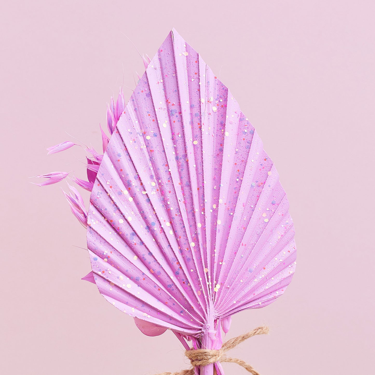 Dried Palm Spear Bouquet (Pastel Purple Glitter)