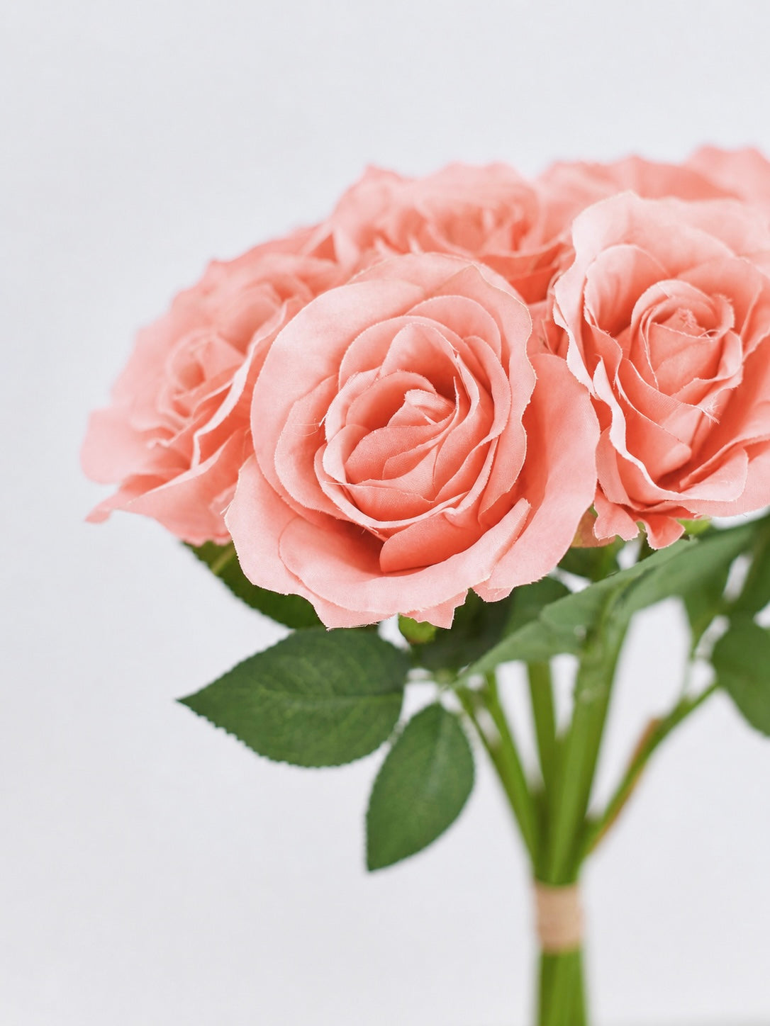 Artificial Silk Classic Rose Bouquet (Peach Melba)