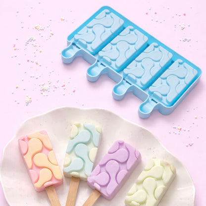 4-Cavity Rectangular Popsicle Silicone Mould (Style 3)