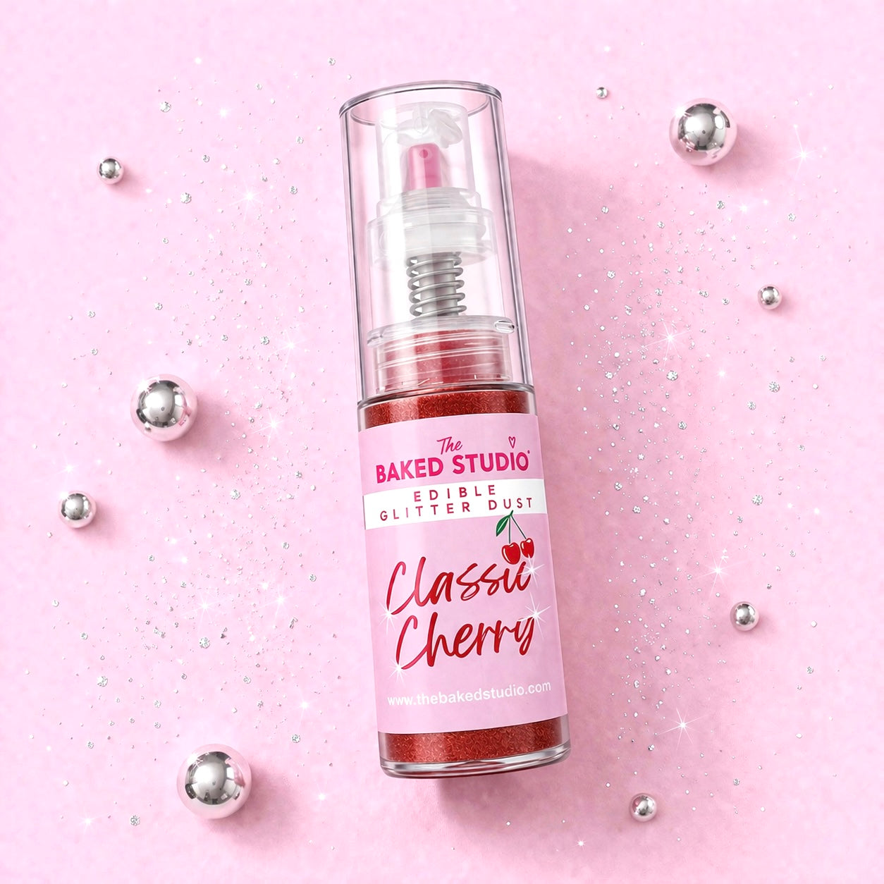 Edible Glitter Dust - 10g Pump Bottle (Classic Cherry 10g)