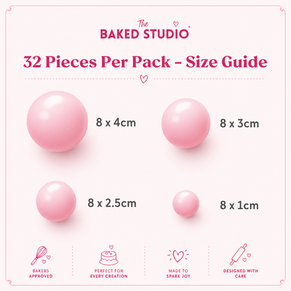 32 Pieces Cake Decorating Ball Sets - Pearl White, Pearl Pink, Pearl Blue & Pearl Lilac