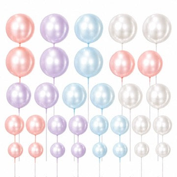 32 Pieces Cake Decorating Ball Sets - Pearl White, Pearl Pink, Pearl Blue & Pearl Lilac