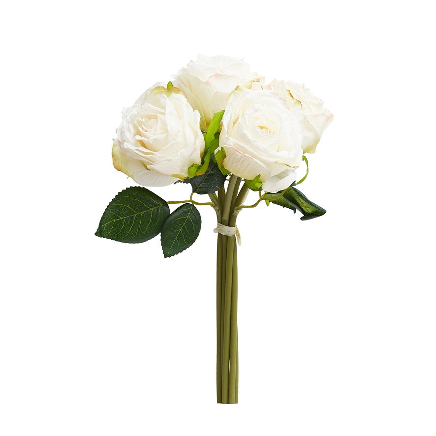 Dried Touch 7-Piece Rose Stem Bouquet – Ivory