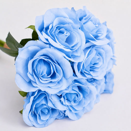 Artificial Silk Classic Rose Bouquet (Blue)