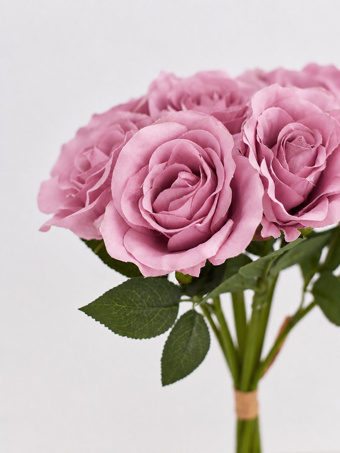 Artificial Silk Classic Rose Bouquet (Vintage Mauve)