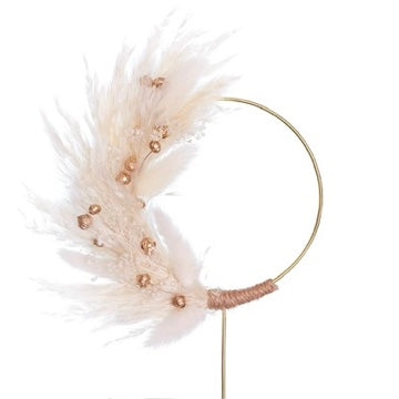 Dried Flower Ring (10cm) (Gold & White)