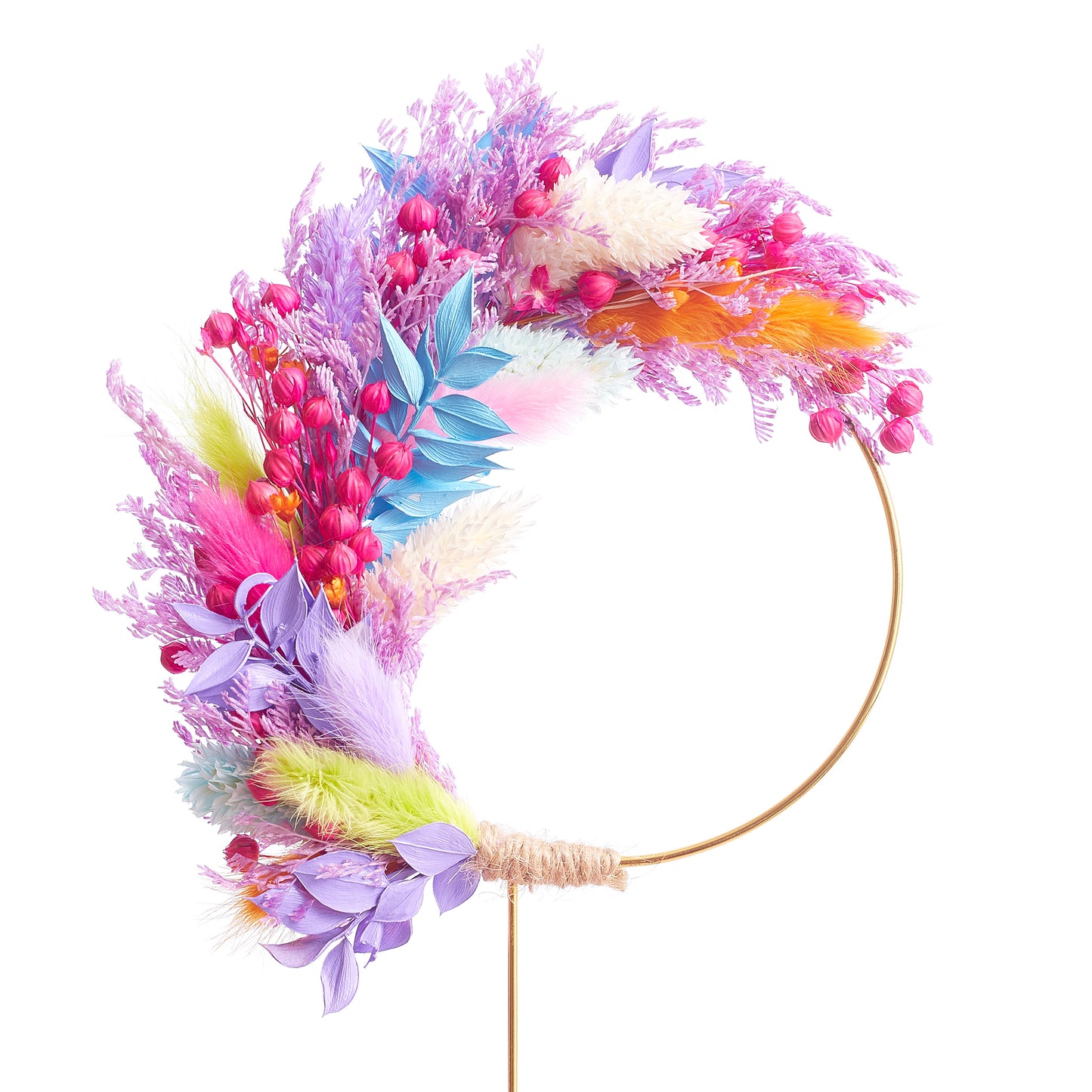 Dried Flower Ring (10cm) (Rainbow Sherbet)