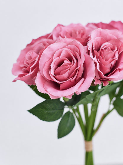 Artificial Silk Classic Rose Bouquet (Dusky Pink)