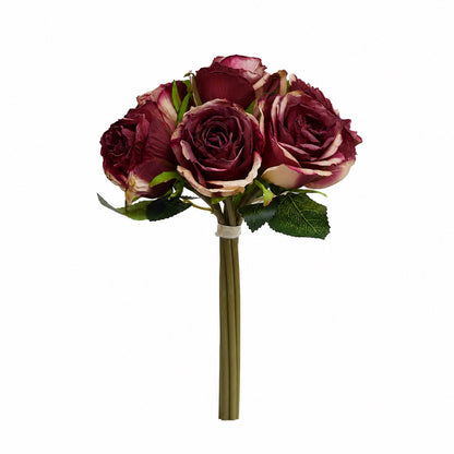 Dried Touch 7-Piece Rose Stem Bouquet – Mulberry