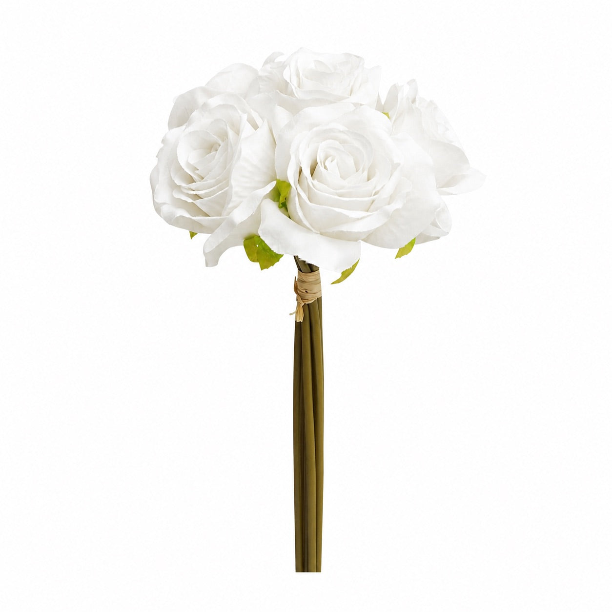 Artificial Silk Hand-Tied Bella Rose Bouquet - White