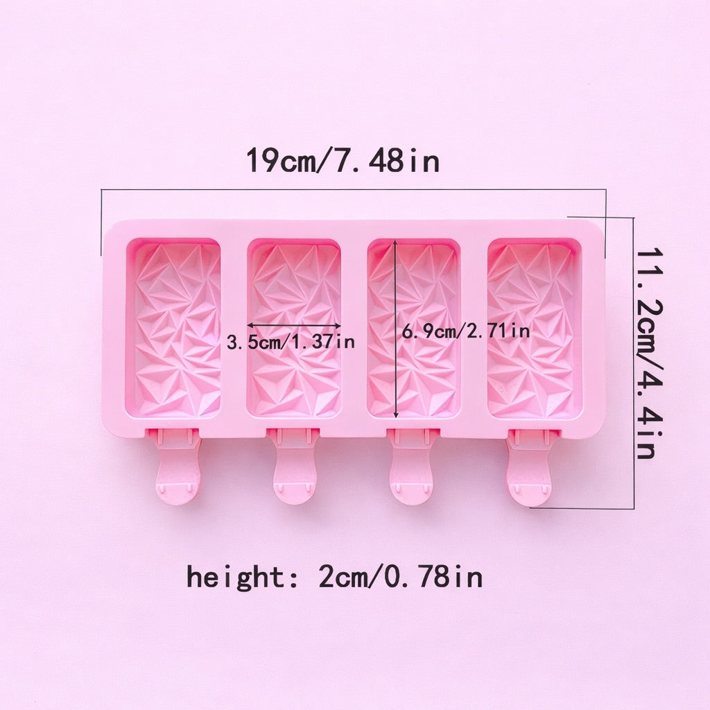 4-Cavity Rectangular Popsicle Silicone Mould (Style 2)