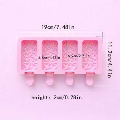 4-Cavity Rectangular Popsicle Silicone Mould (Style 2)