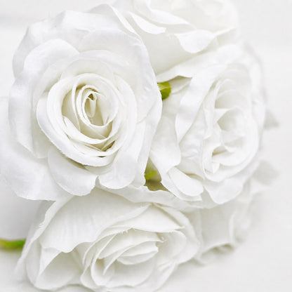 Artificial Silk Hand-Tied Bella Rose Bouquet - White