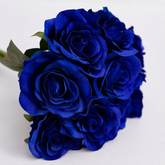 Artificial Silk Classic Rose Bouquet (Dark Blue)
