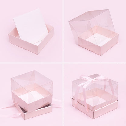 Mini Cake/Bento Cake Board & Box Sets (Light Pink)