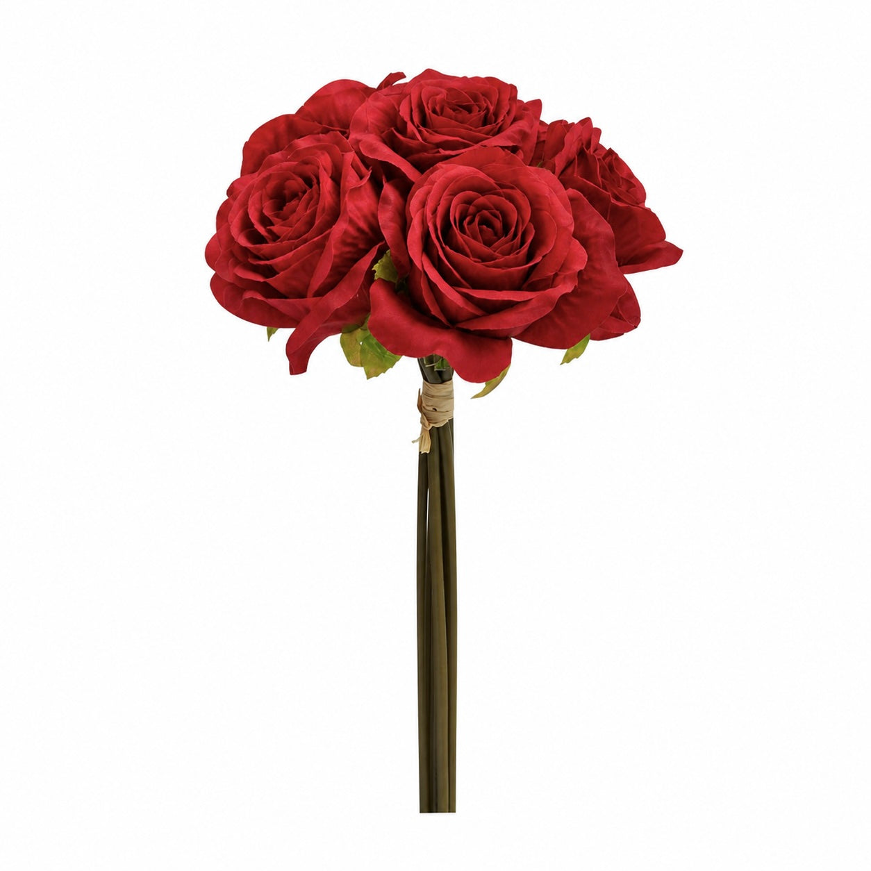 Artificial Silk Hand-Tied Bella Rose Bouquet - Red