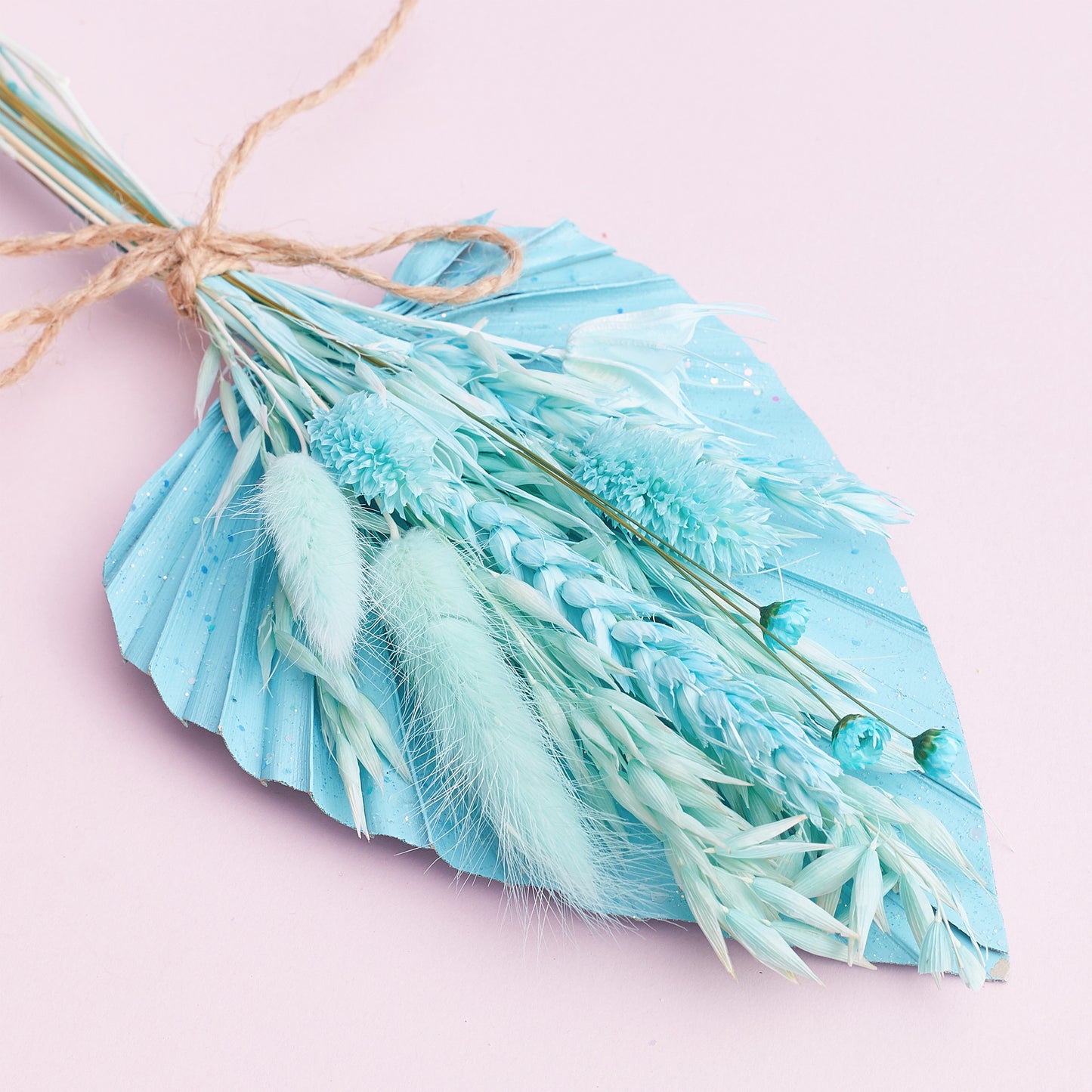 Dried Palm Spear Bouquet (Pastel Tiffany Glitter)