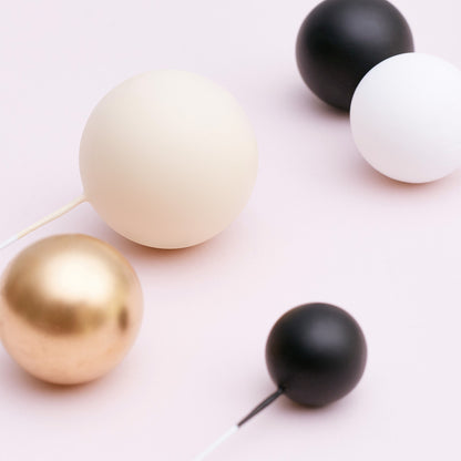 32 Pieces Cake Decorating Ball Sets - White, Gold, Black & Ivory Beige