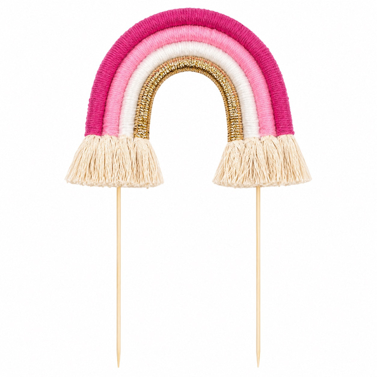 Rainbow Cake Toppers (Hot Pink, White & Gold)
