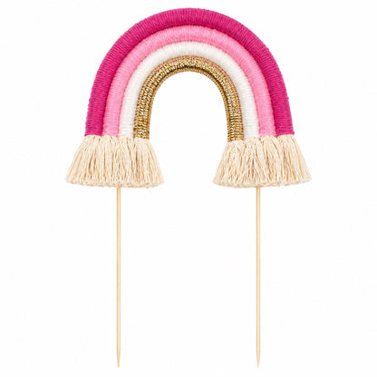 Rainbow Cake Toppers (Hot Pink, White & Gold)