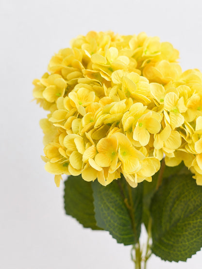 Artificial Silk Hydrangea Bouquet (Lemon Yellow)