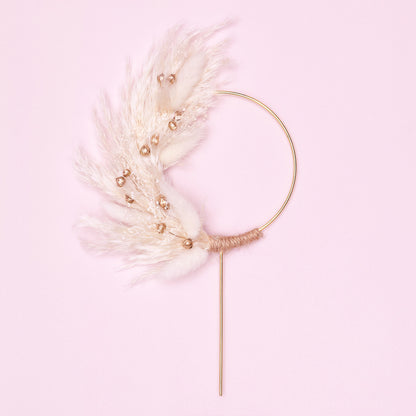 Dried Flower Ring (10cm) (Gold & White)