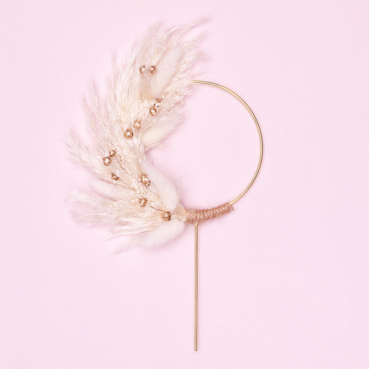 Dried Flower Ring (10cm) (Gold & White)