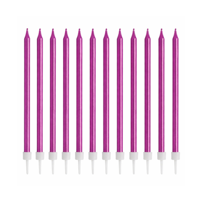 Hot Pink Skinny Candles - Pack of 12