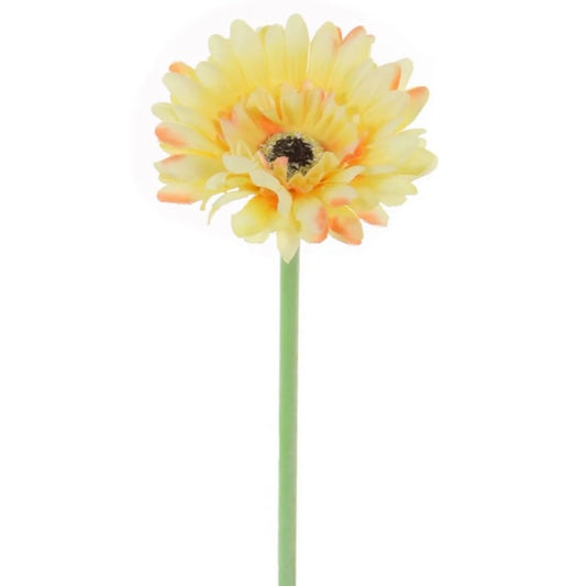 Artificial Gerbera Stem (Pale Yellow)
