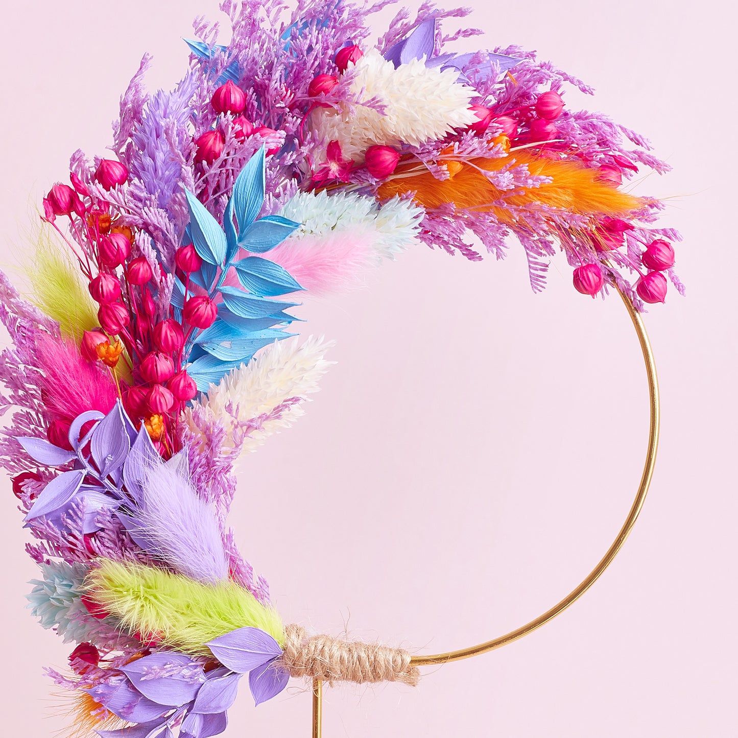Dried Flower Ring (10cm) (Rainbow Sherbet)