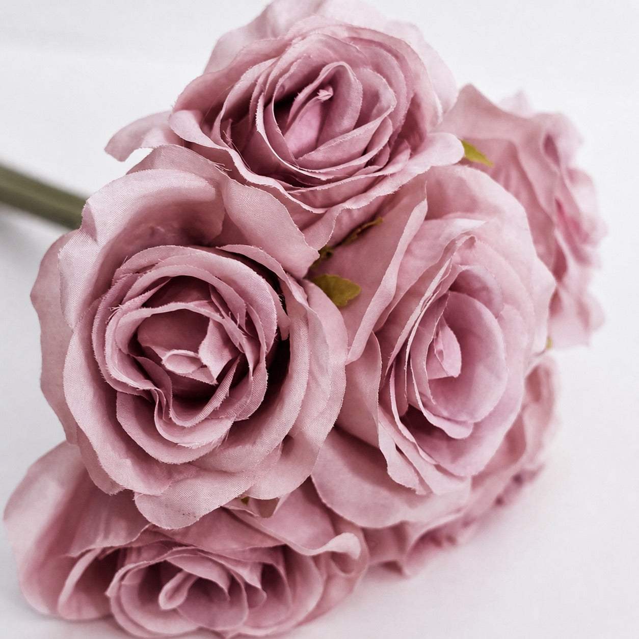 Artificial Silk Hand-Tied Bella Rose Bouquet - Vintage Mauve