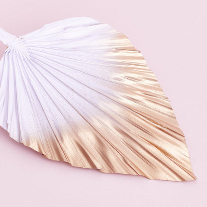 Decorated Dried  Palm Spear (Gold & White Ombre)