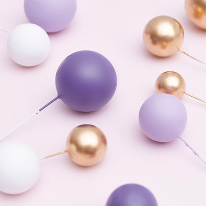 32 Pieces Cake Decorating Ball Sets - White, Gold, Lilac & Purple