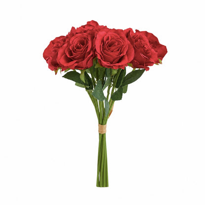 Artificial Silk Classic Rose Bouquet (Red)