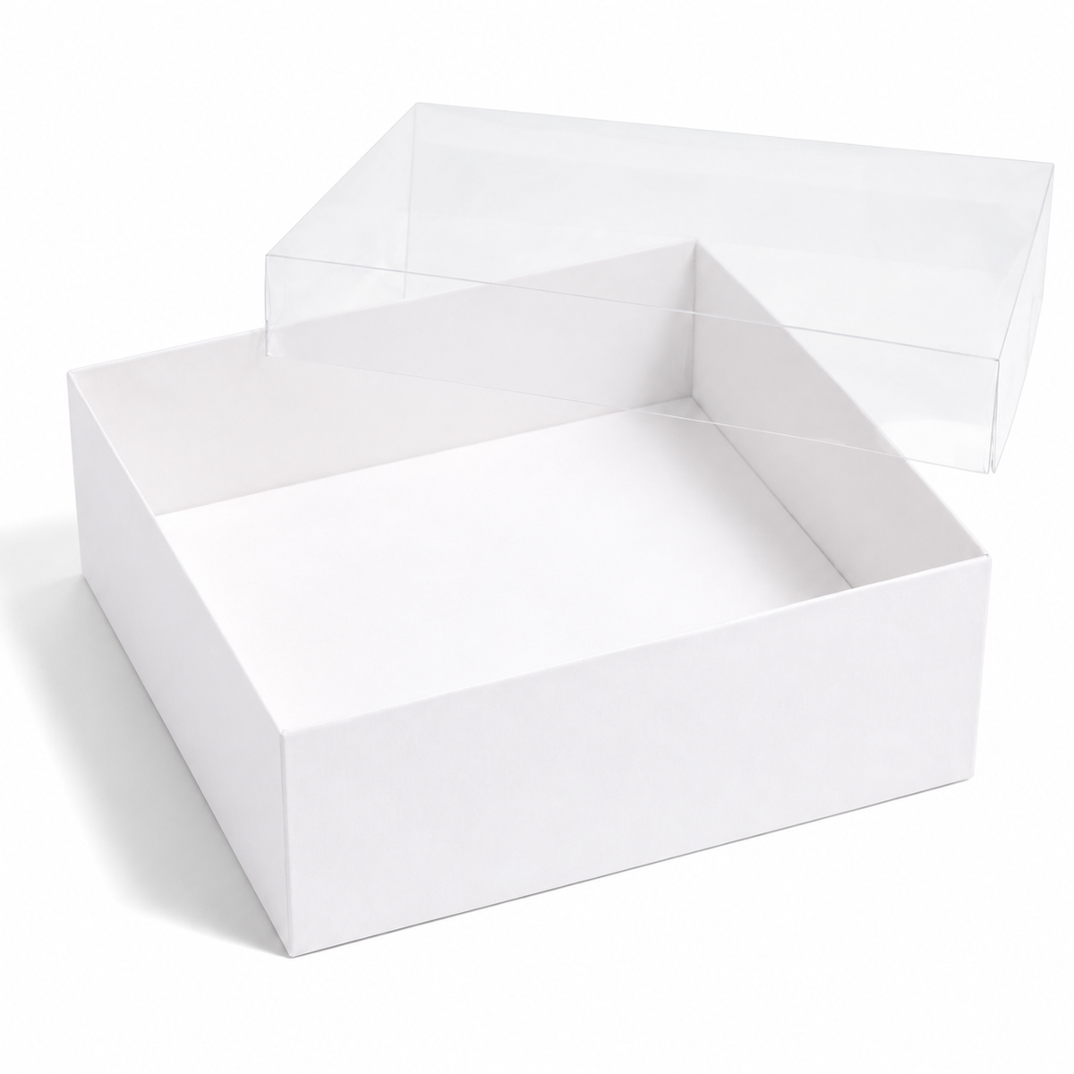 Deluxe Treat & Cookie Boxes with Clear Lid - Square - White (Pack of 5)