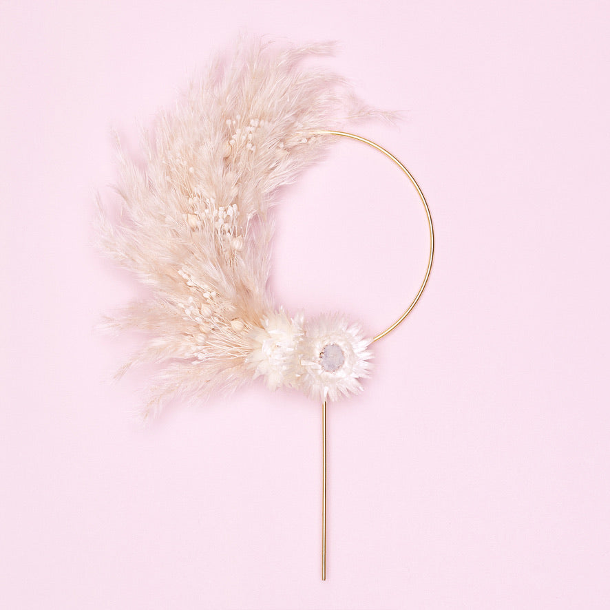 Dried Flower Ring (10cm) (White)