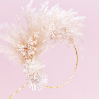 Dried Flower Ring (10cm) (White)