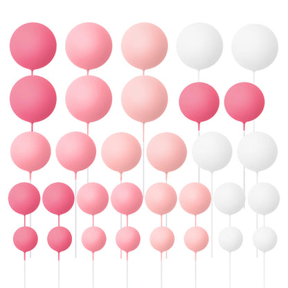 32 Pieces Cake Decorating Ball Sets - White, Light Pink, Pink & Hot Pink
